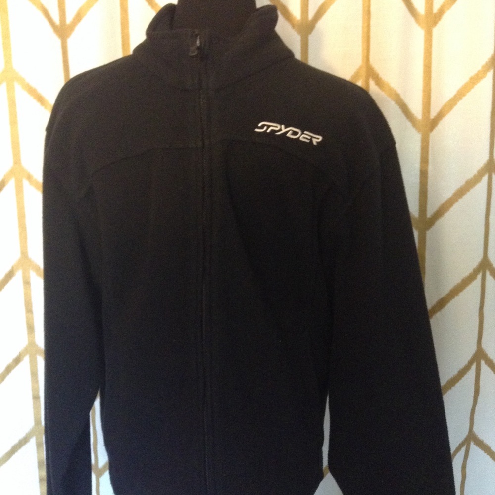Youth L black Spyder fleece jacket.